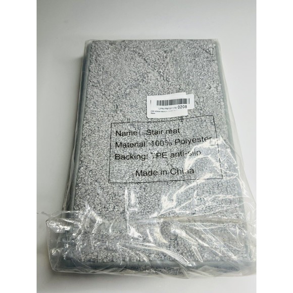 COSY HOMEER Edging Stair Tread Rugs Non-Slip Carpet Mat 28" x 9" Gray 4 Pack - Picture 2 of 2